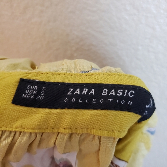 Zara Basic Yellow Floral Sleeveless Boho Summer Spring Midi Dress - Picture 3 of 7
